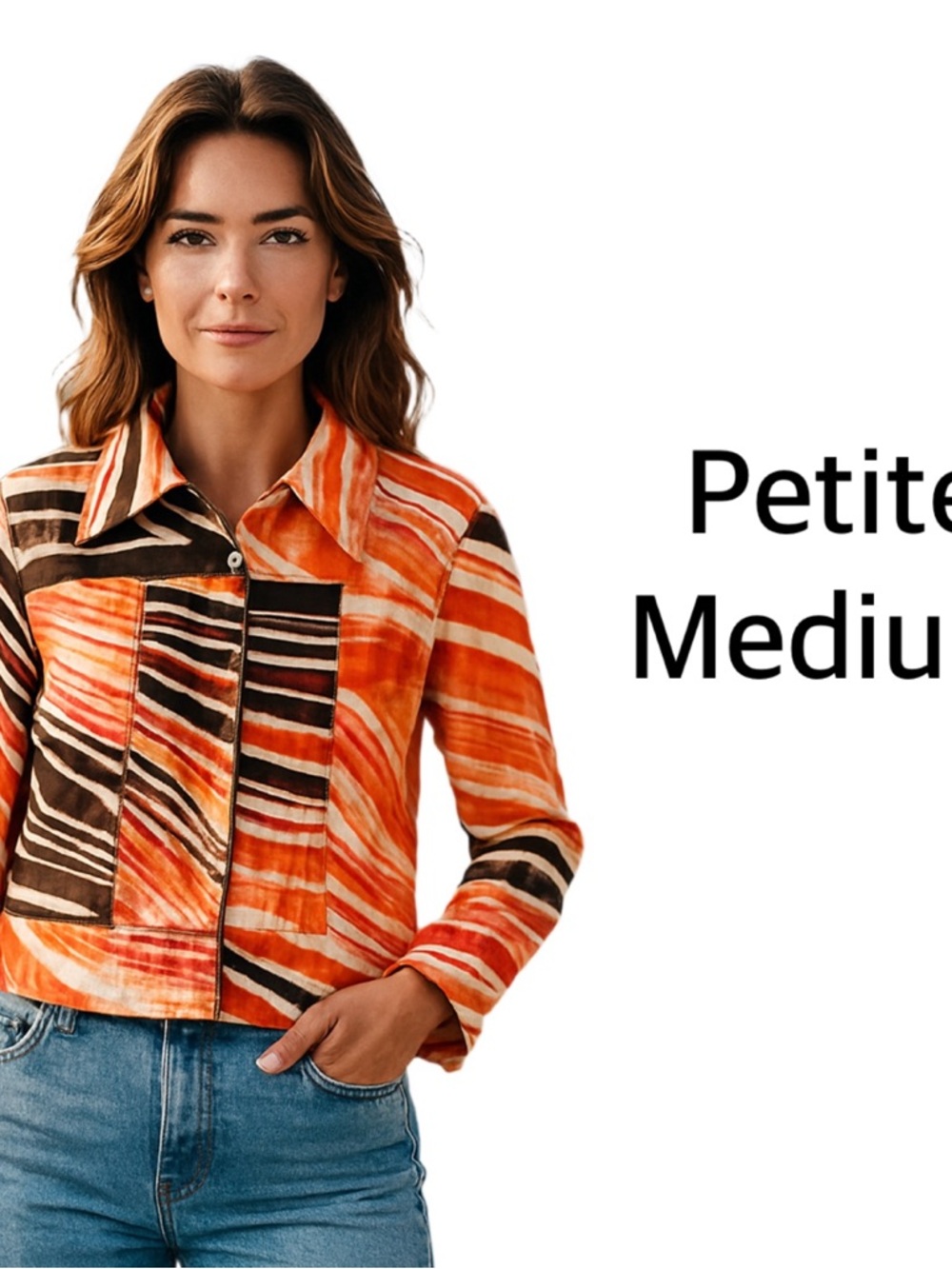 Orange & Brown Striped Button-Up Jacket